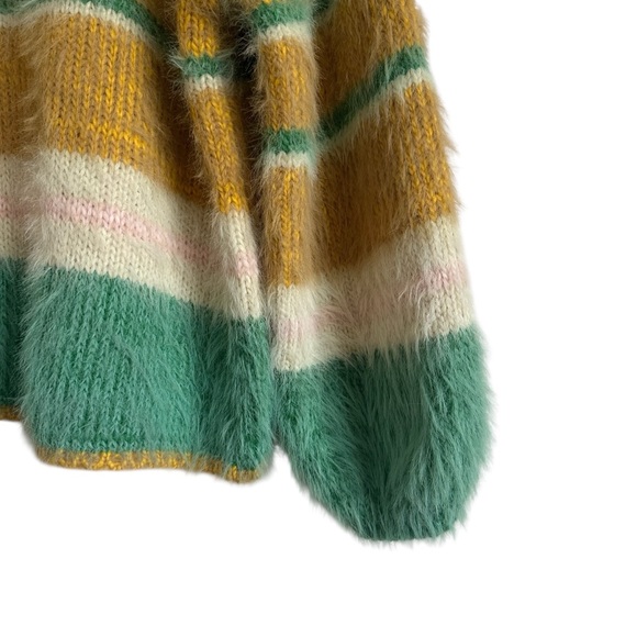 Kimchi Blue UO Fuzzy Striped Mock Neck Oversized Sweater Size XS - Picture 9 of 13